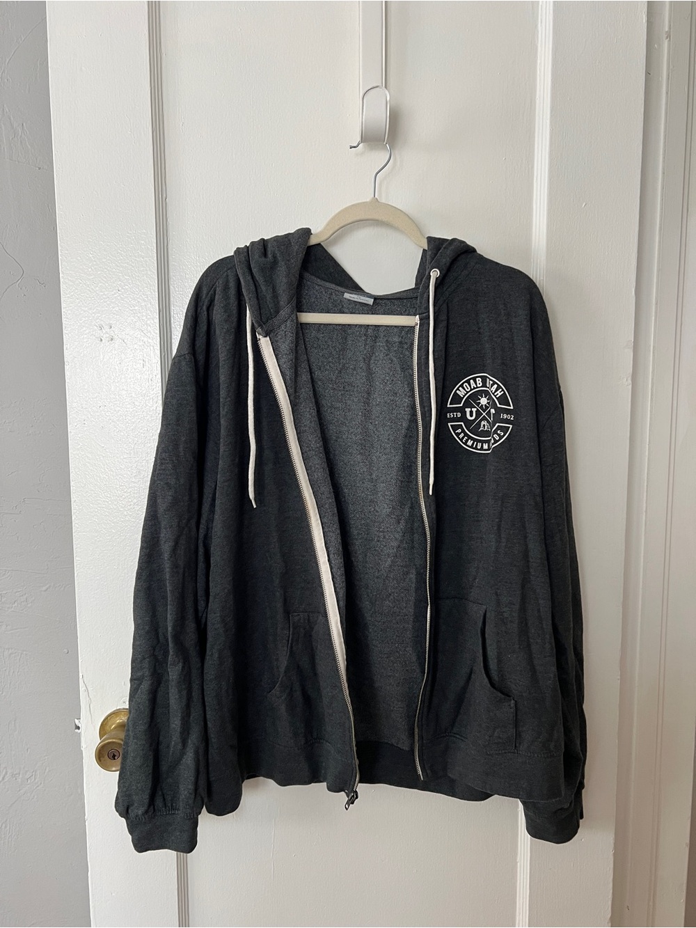 Moab Sport Charcoal Gray Zip-Up Hooded Shirt Jacket
